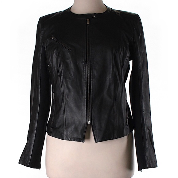 halogen leather jacket